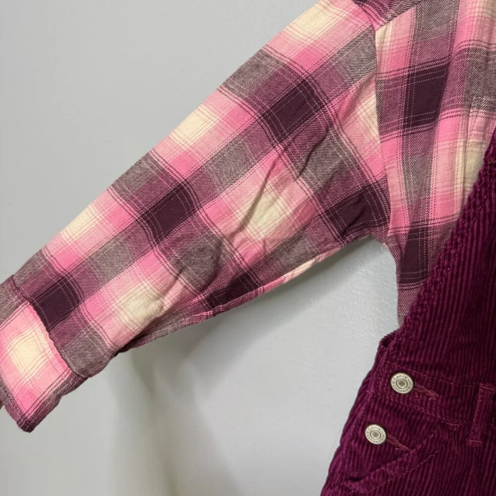 GAP KIDS flannel & cord overall jumper size 4-5 years